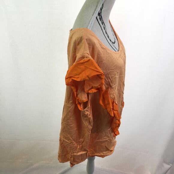A.n.a Tie dye ruffle blouse orange XL - Picture 6 of 16